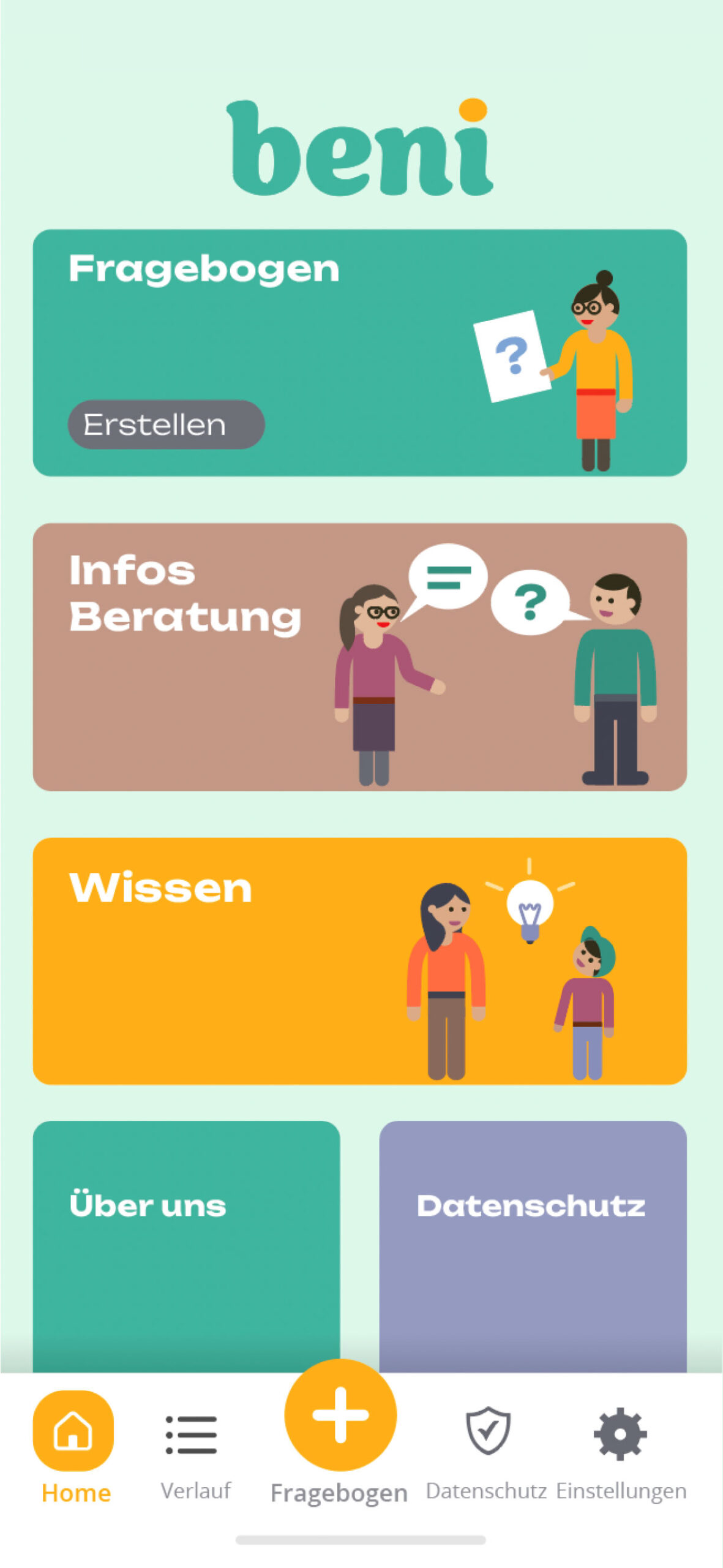 Beni-App-Startscreen